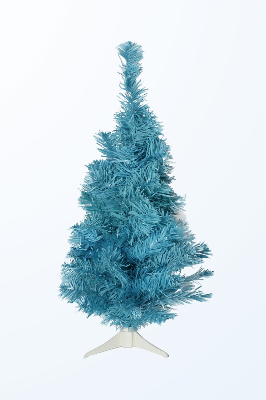 2ft Light Blue Tabletop Christmas Tree for Small Spaces and Holiday Decor